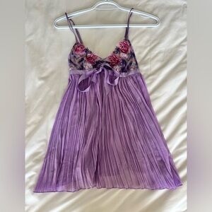 Victoria Secret Floral Lace Purple Slip Dress